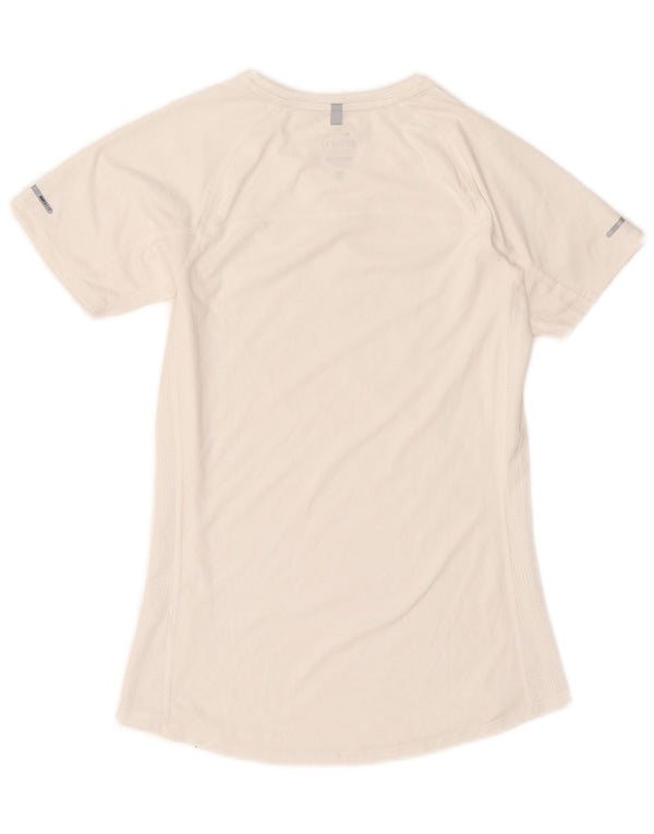 Nike Dame Dri Fit T-Shirt Top UK 6 XS Hvid