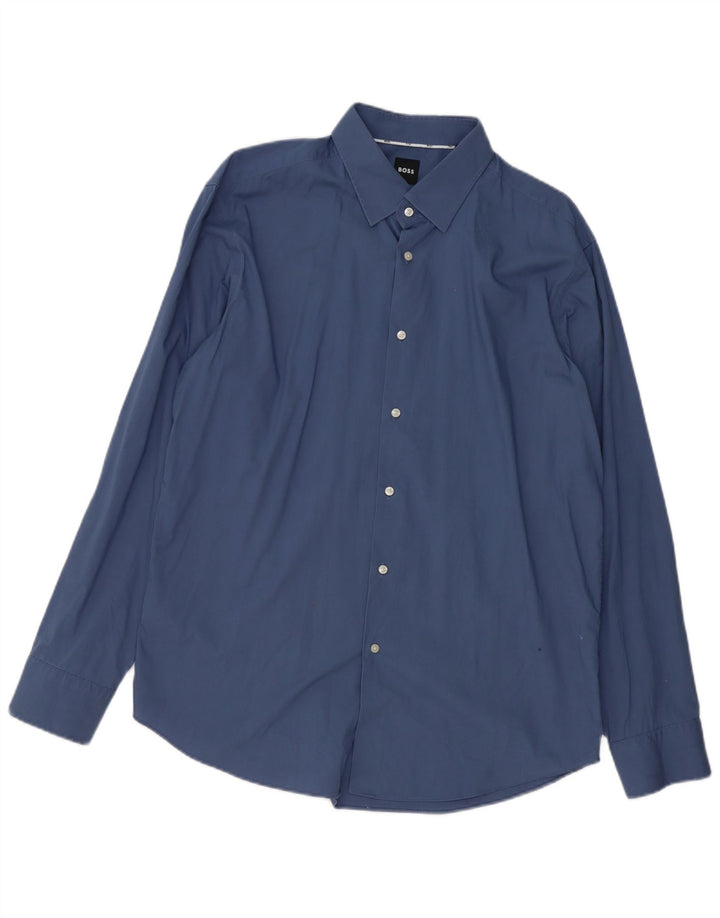 HUGO BOSS Herre Regular Fit skjorte str. 17 1/2 XL Marineblå