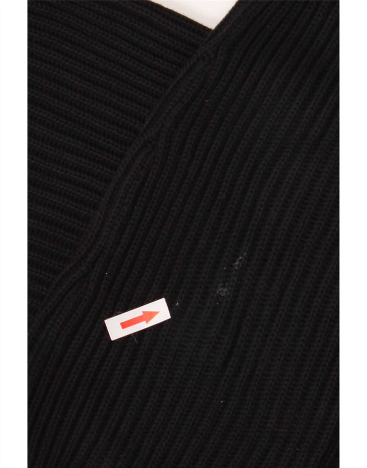 Zara Herre Zip Neck Jumper Sweater Stor Sort Bomuld