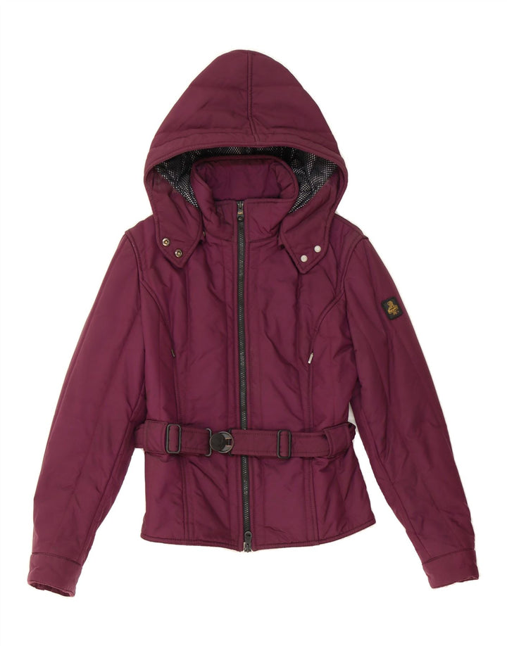 REFRIGIWEAR Womens Hooded Windbreaker Jacket IT 42 Medium Burgundy Vintage Refrigiwear and Second-Hand Refrigiwear from Messina Hembry 