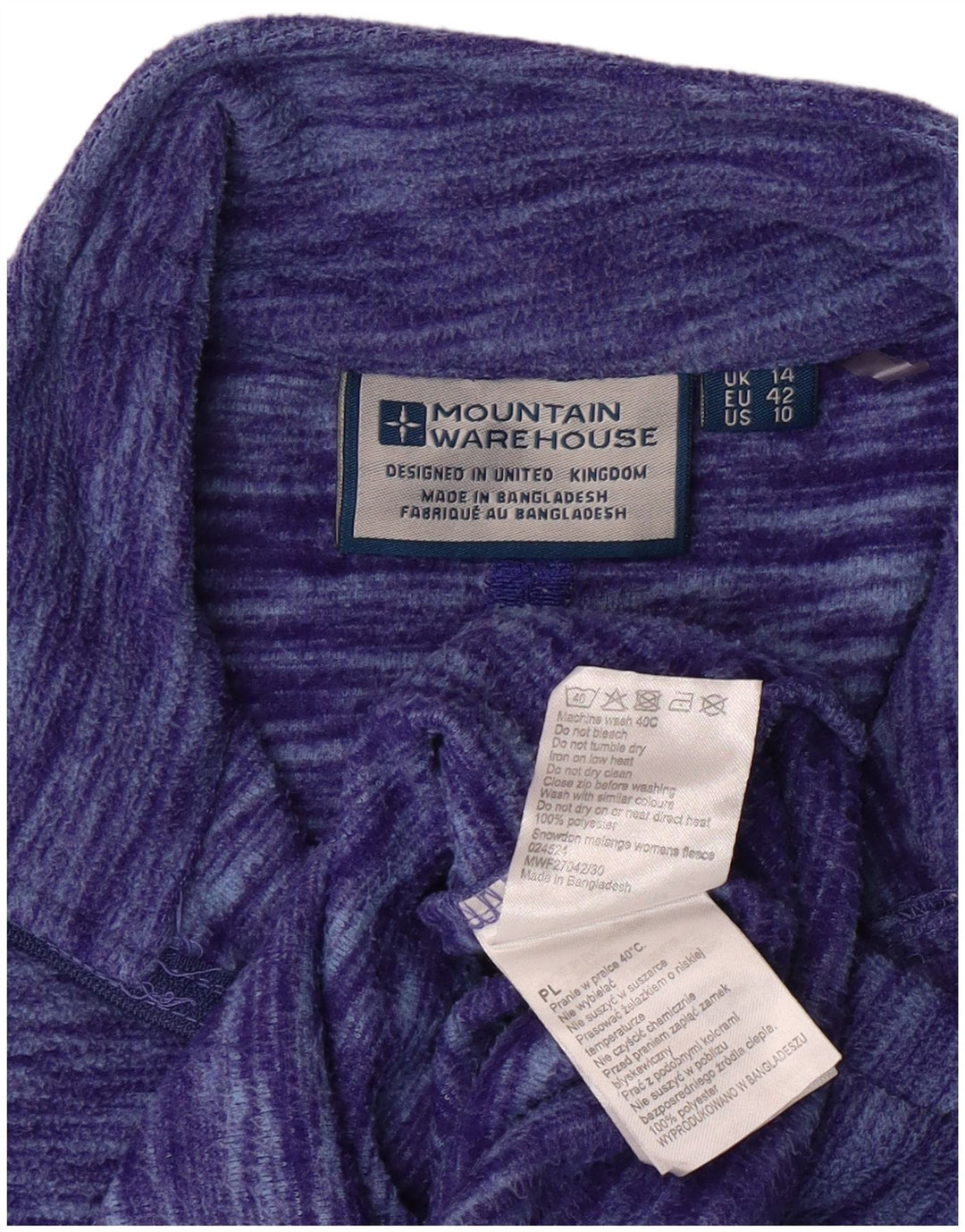 Mountain Warehouse Dame Fleece Jumper UK 14 Large Purple Polyester