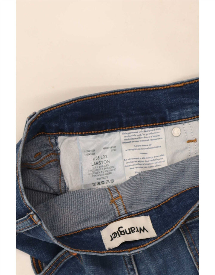 Wrangler Herre Larston Slim Jeans W36 L32 Blå Bomuld