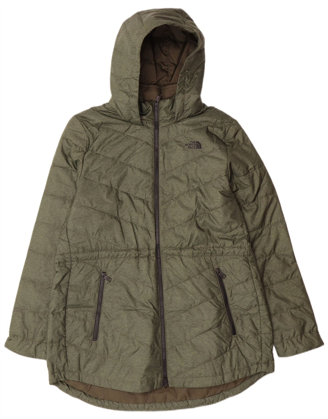 The North Face Dame Hooded Padded Coat UK 18 XL Khaki Polyester Modern