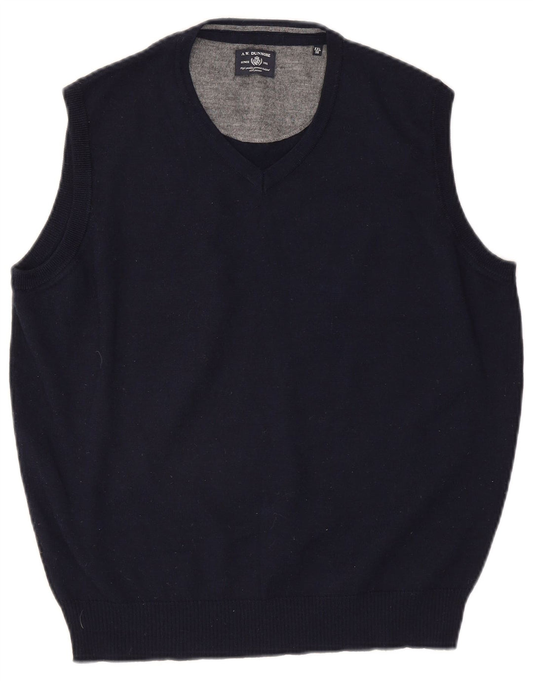 A.W.DUNMORE Mens Vest Tank Top IT 56 XL Navy Blue Wool