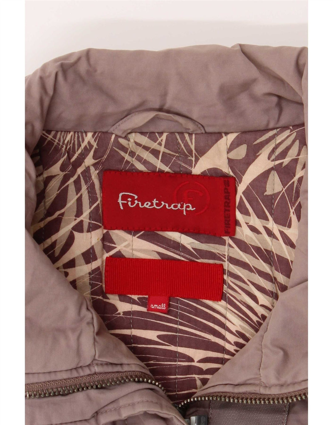 Firetrap Womens Bomber Jacket UK 10 Small Grå Bomuld