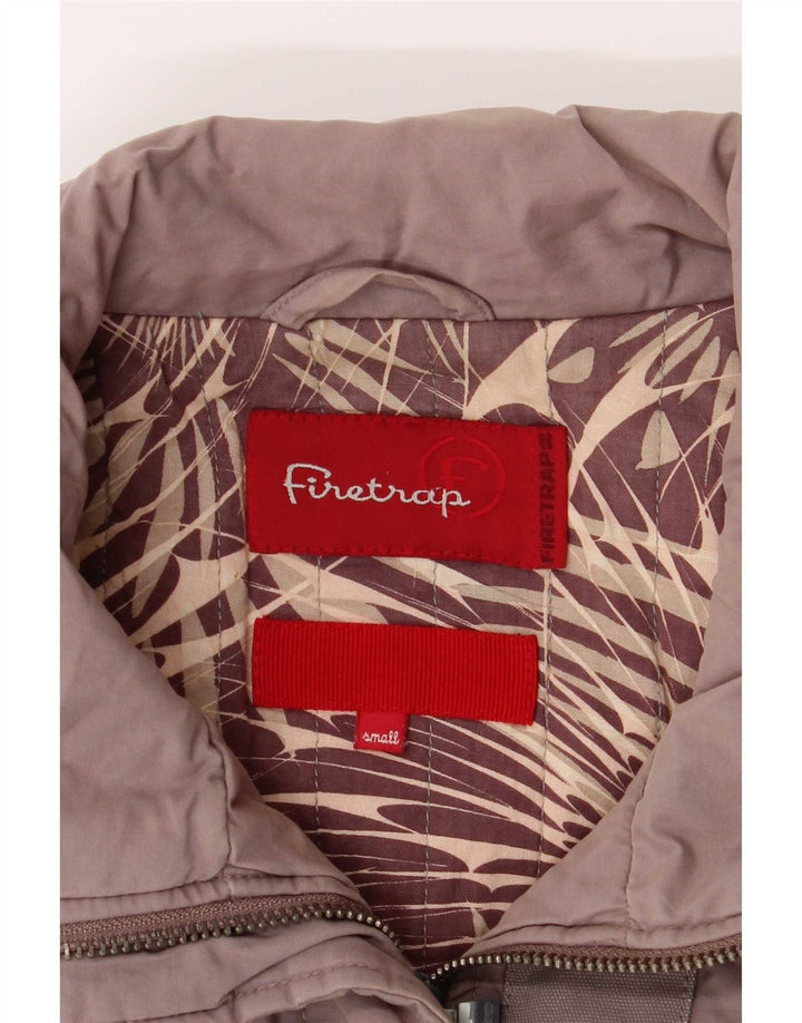 Firetrap Womens Bomber Jacket UK 10 Small Grå Bomuld