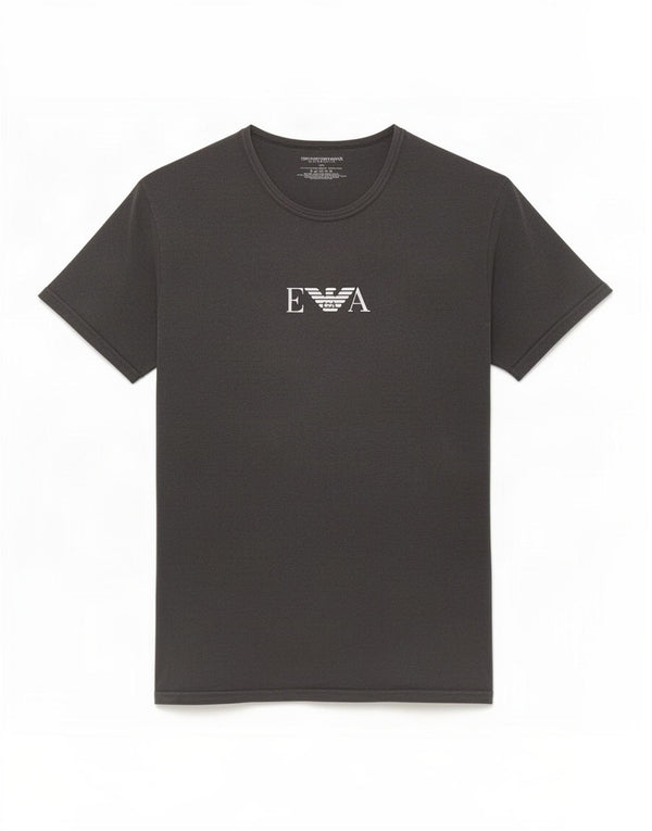 Emporio Armani Herre Grafisk T-Shirt Top XL Grå Bomuld