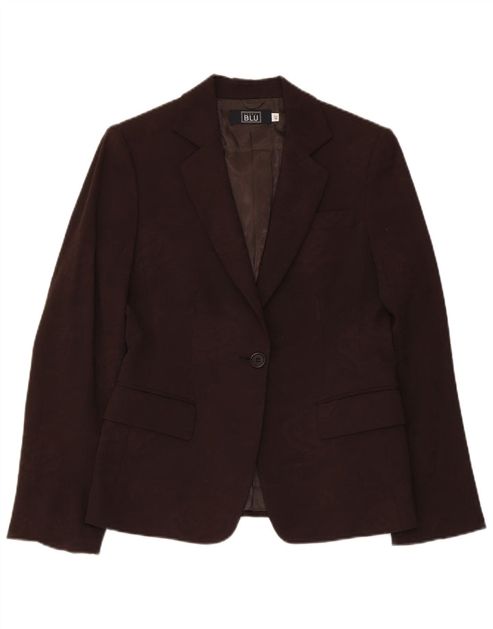Aspesi Dame 1 Knap Blazer Jakke IT 42 Medium Brun Uld