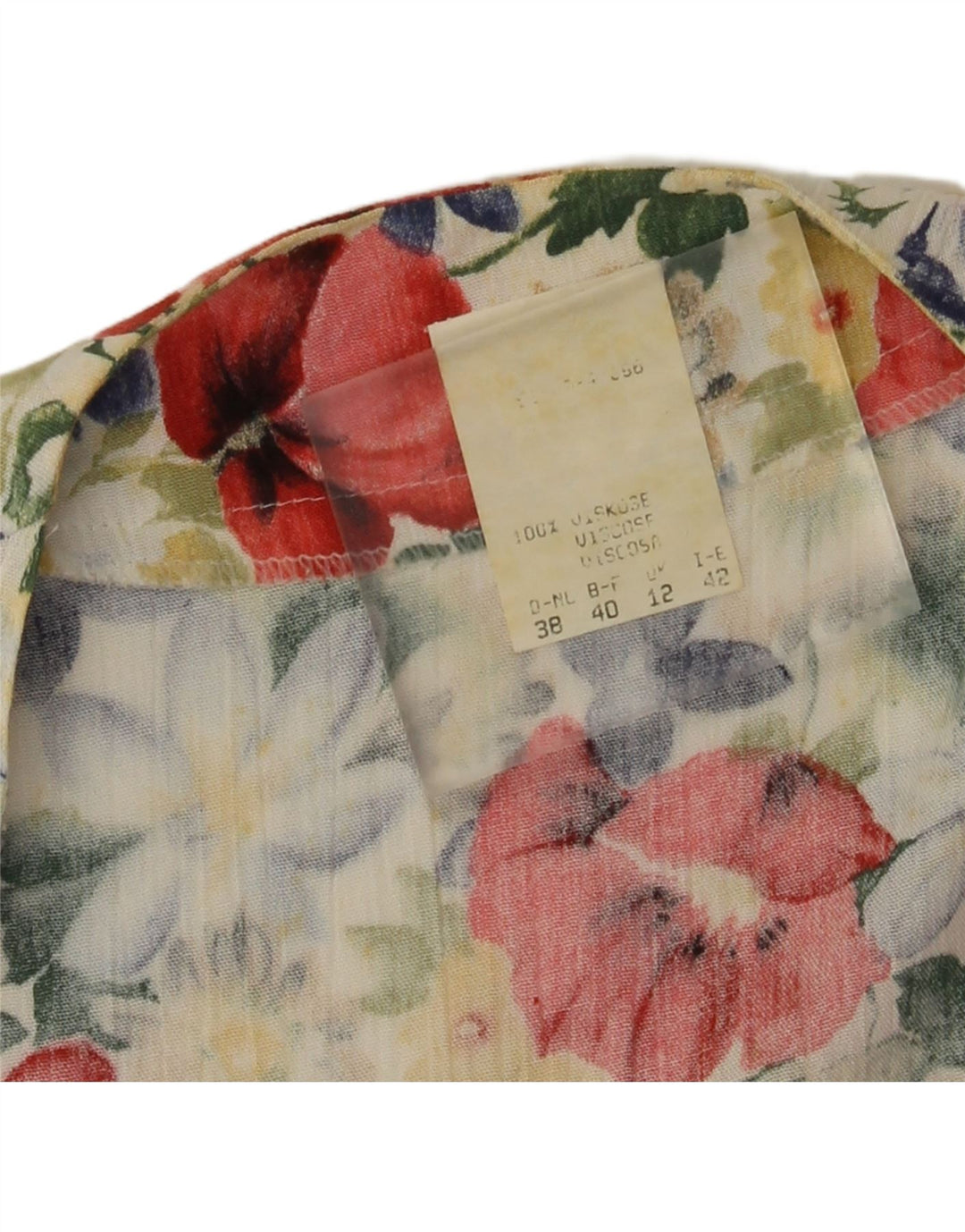 Vintage Womens Crop Bluse Top UK 12 Medium Multicolored Floral Viscose