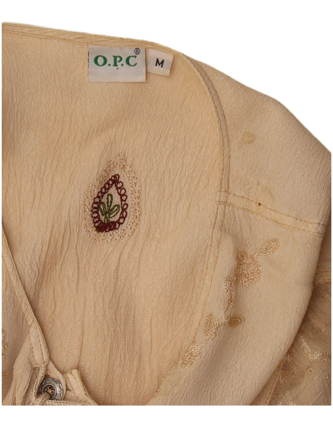O.P.C Damebluse Top UK 14 Medium Beige Floral Viscose