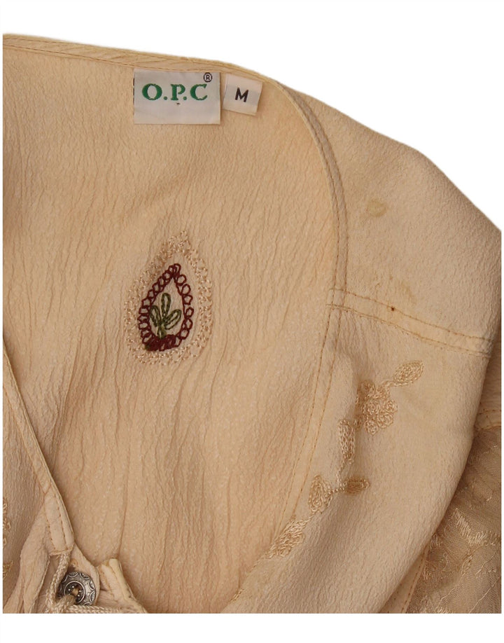O.P.C Damebluse Top UK 14 Medium Beige Floral Viscose