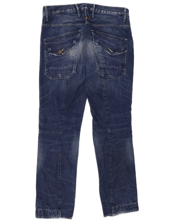G-Star Straight Jeans til mænd W36 L32 Blå Patchwork Bomuld