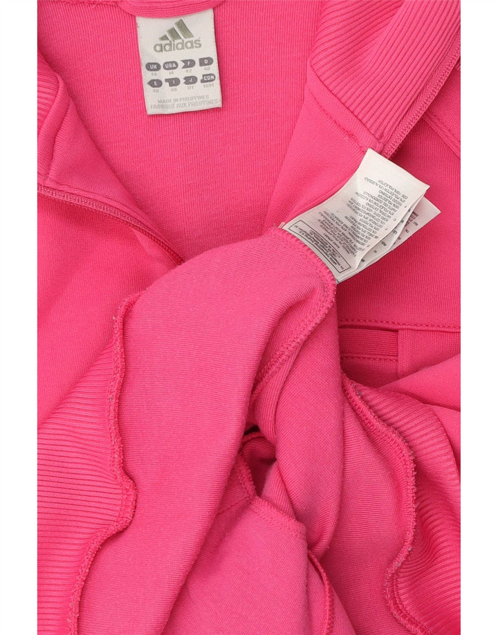 Adidas Dame Træningsjakke Top Jakke UK 14 Medium Pink Polyester