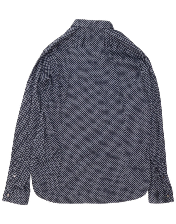 Ted Baker herreskjorte str. 5 XL Marineblå geometrisk bomuld