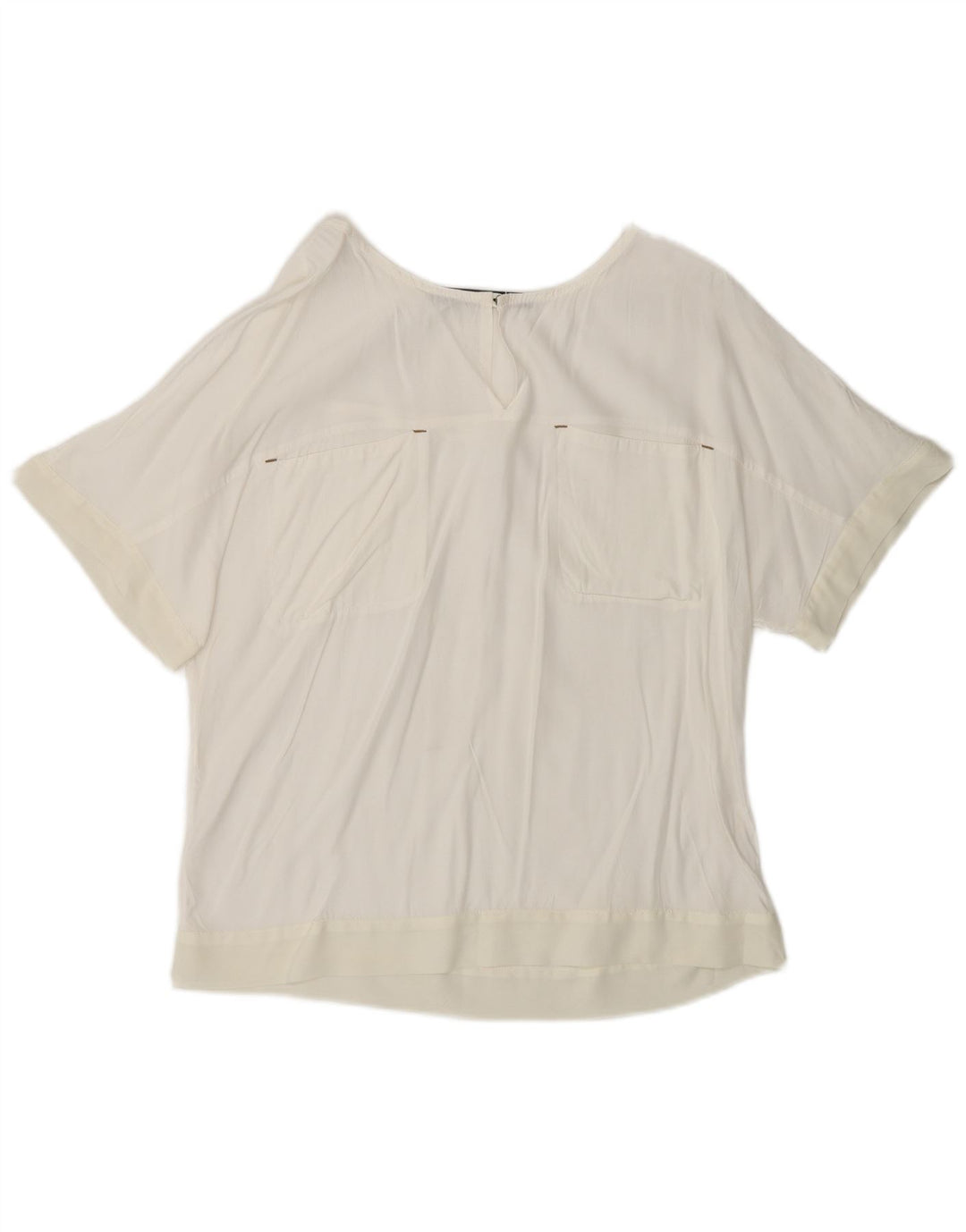 ZARA Womens Blouse Top UK 6 XS White Viscose