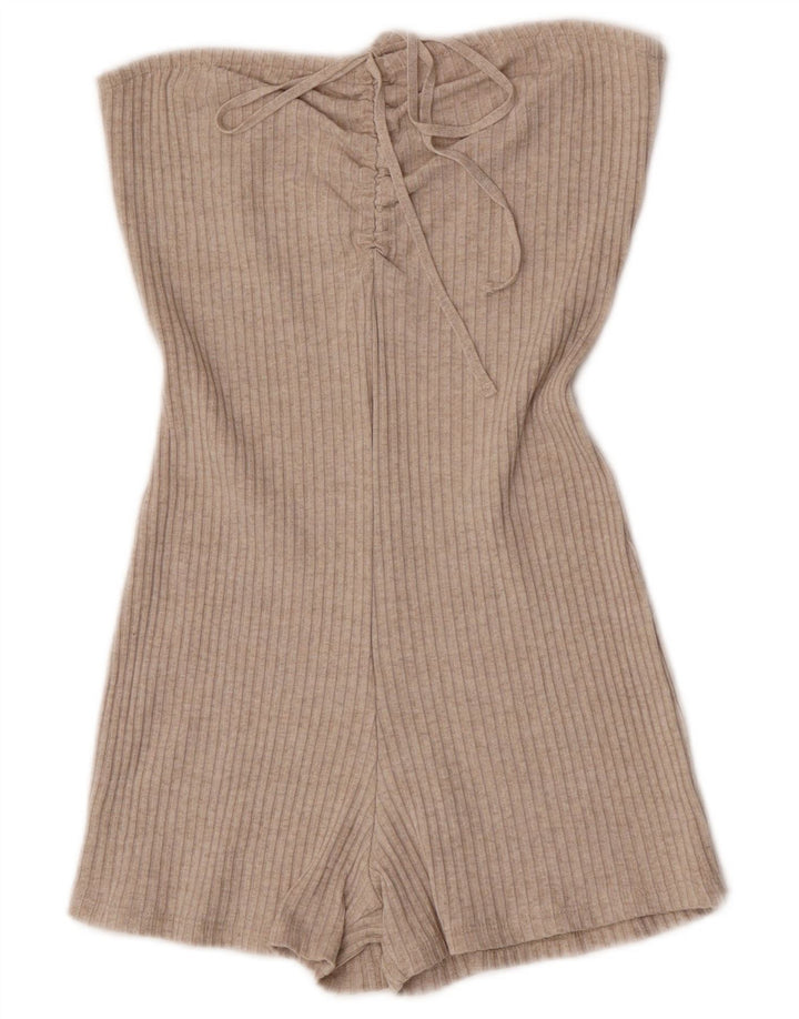 Zara Dame Stropløs Playsuit UK 14 Large Beige