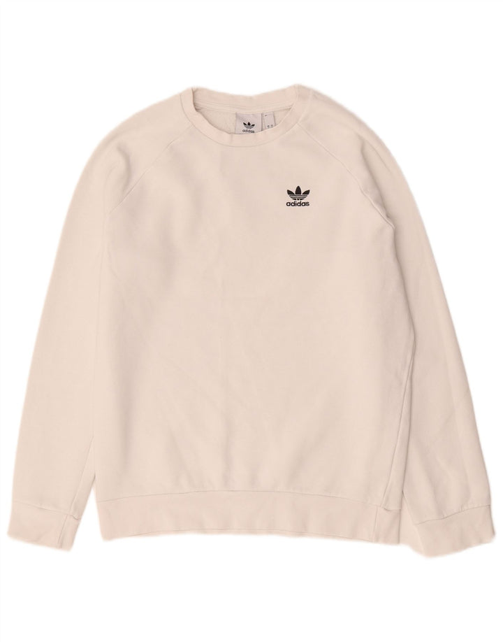 Adidas Sweatshirt til mænd, lille hvid bomuld