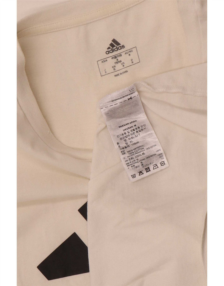 Adidas Grafisk T-shirt top til mænd Medium hvid bomuld