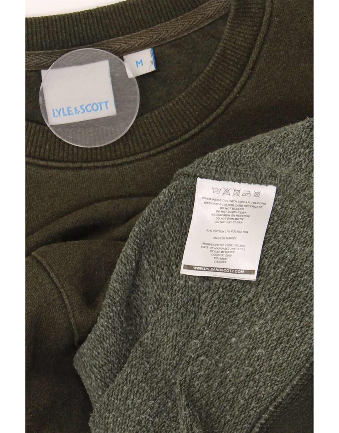 Lyle & Scott Herre Grafisk Sweatshirt Jumper Medium Khaki Bomuld