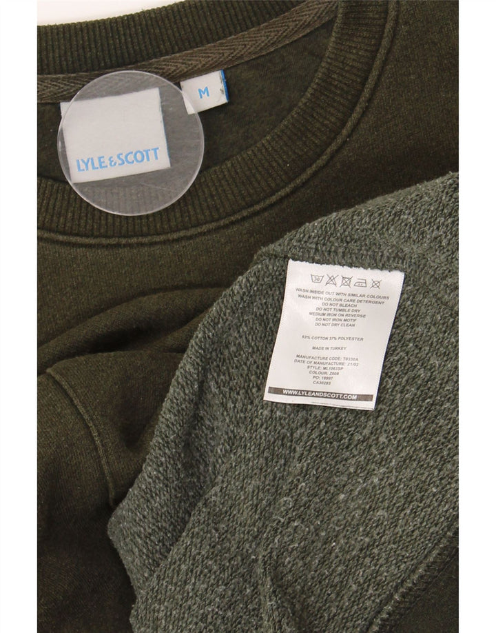 Lyle & Scott Herre Grafisk Sweatshirt Jumper Medium Khaki Bomuld