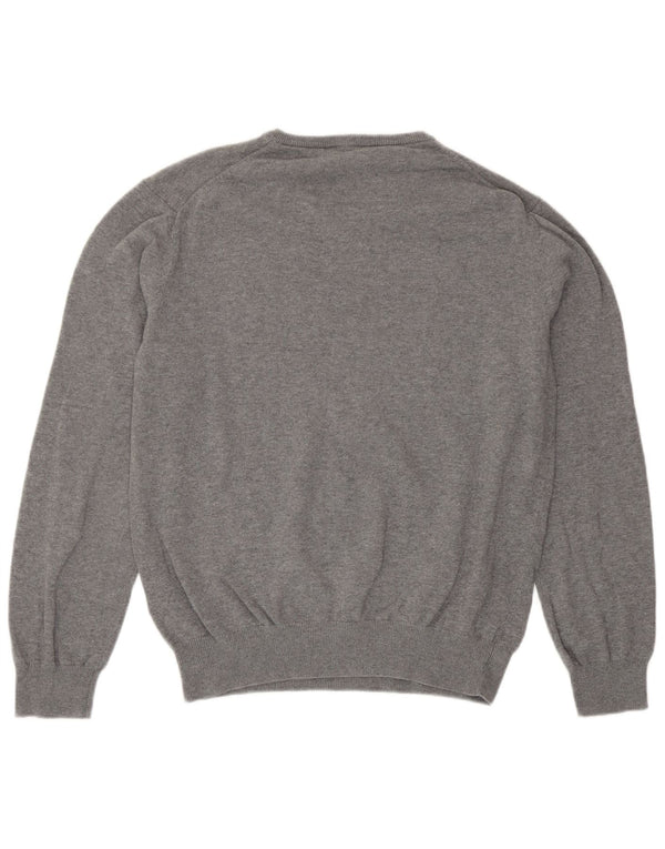 Besætningstøj Dame V-hals sweater UK 14 Medium Grå Bomuld