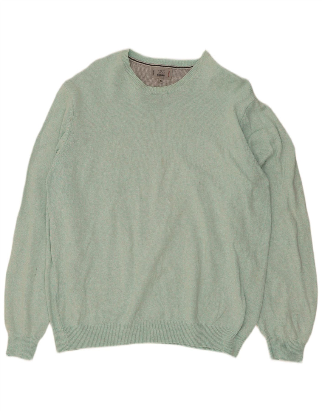 Marks & Spencer Herre Regular Fit Jumper Sweater med rund hals XL Blå