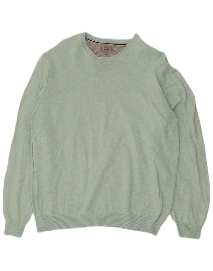 Marks & Spencer Herre Regular Fit Jumper Sweater med rund hals XL Blå