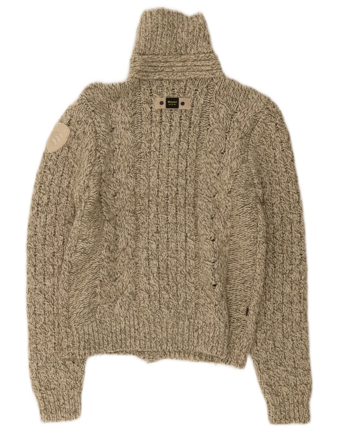 Blauer Dame Cardigan Sweater UK 14 Medium Beige Uld