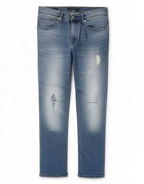 Calvin Klein Herre CKJ 016 Distressed Skinny Jeans W36 L28 Blå