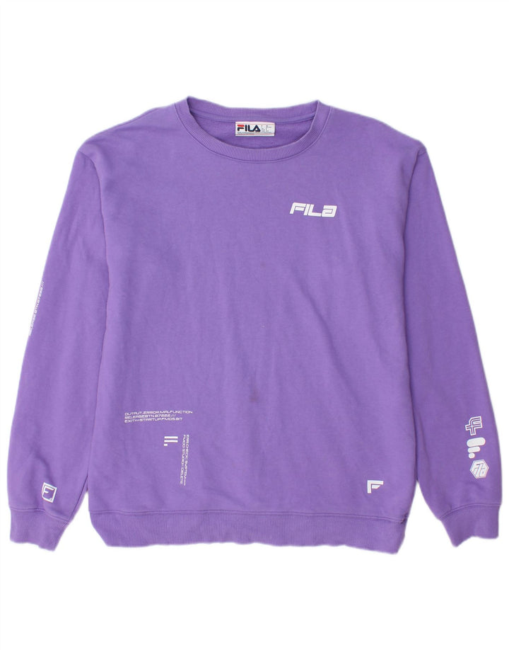 FILA Mens Sweatshirt Jumper Small Purple Cotton