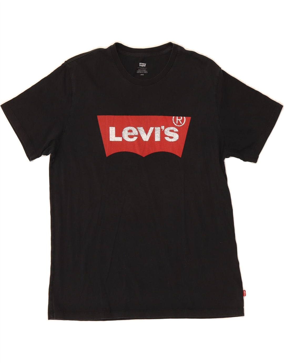 LEVI'S Mens Graphic T-Shirt Top Large Black Vintage Levi's and Second-Hand Levi's from Messina Hembry 
