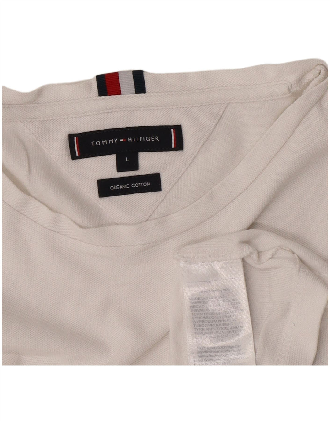 Tommy Hilfiger Herre T-Shirt Top Stor Hvid Bomuld