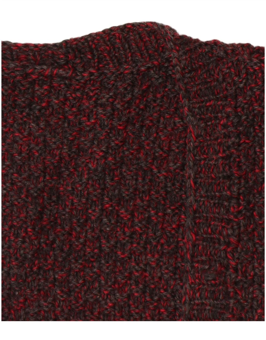 VINTAGE Dame ærmeløs cardigan sweater UK 14 Large Bourgogne Flecked