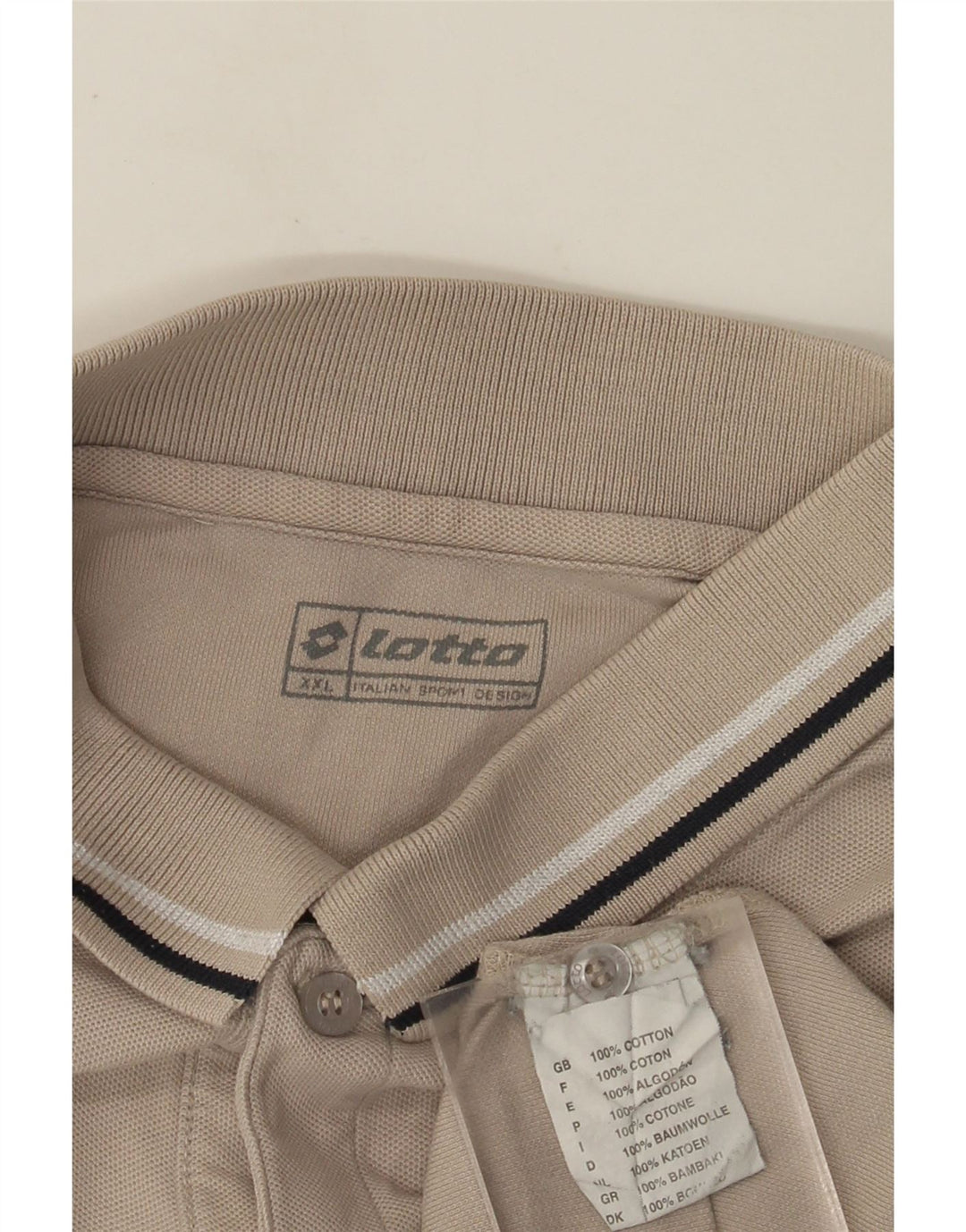 Lotto Herre Polo Shirt 2XL Beige Bomuld