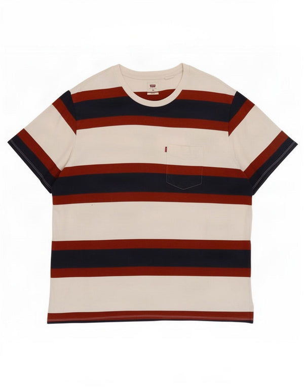 Levi's Relaxed T-Shirt Top XL Hvidstribet bomuld