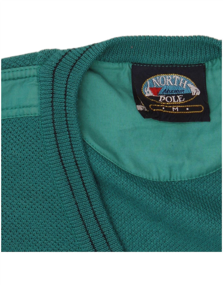 North Pole Herre V-hals Regular Fit Jumper Sweater Medium Grøn uld