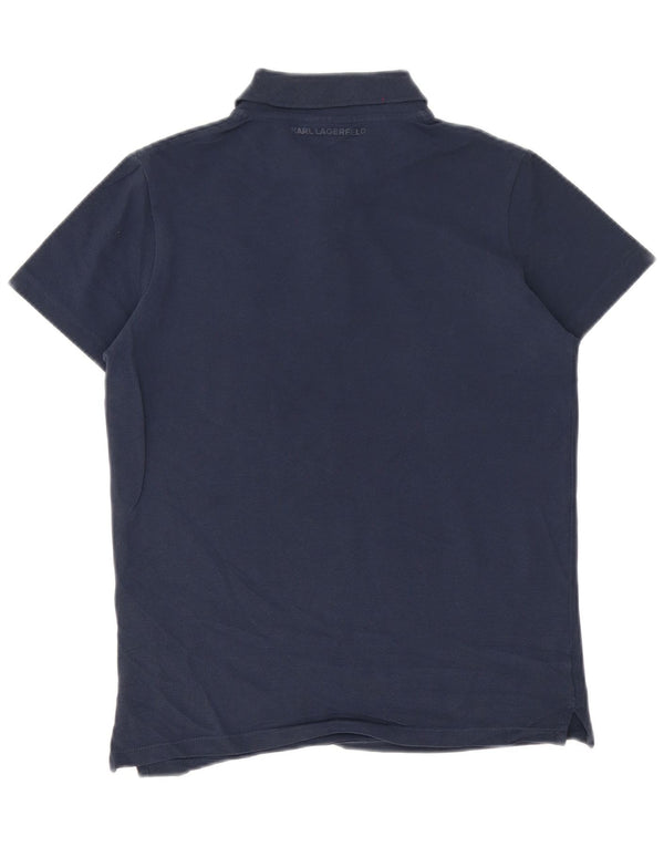 Karl Lagerfeld Mens Polo Shirt XS Navy Blue Cotton