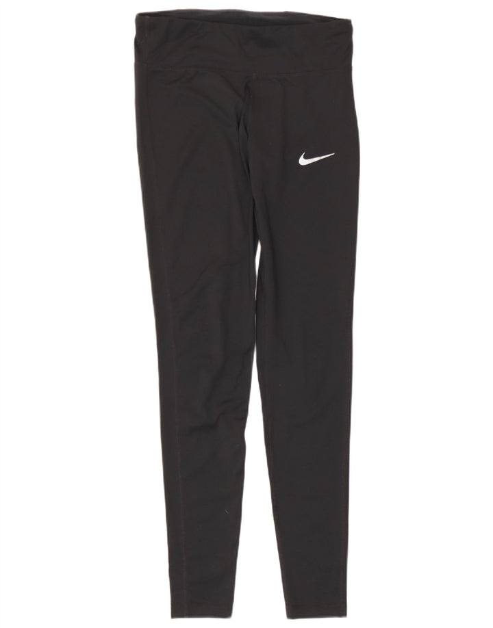 Nike Dame Dri Fit Leggings UK 8 Small Black