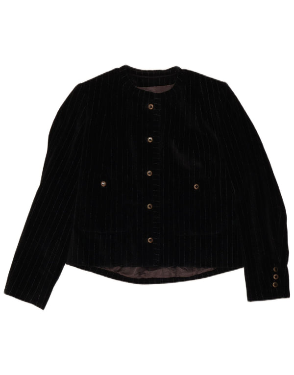 VINTAGE Womens 5 Button 2 Piece Skirt Set UK 12 Medium W28  Black