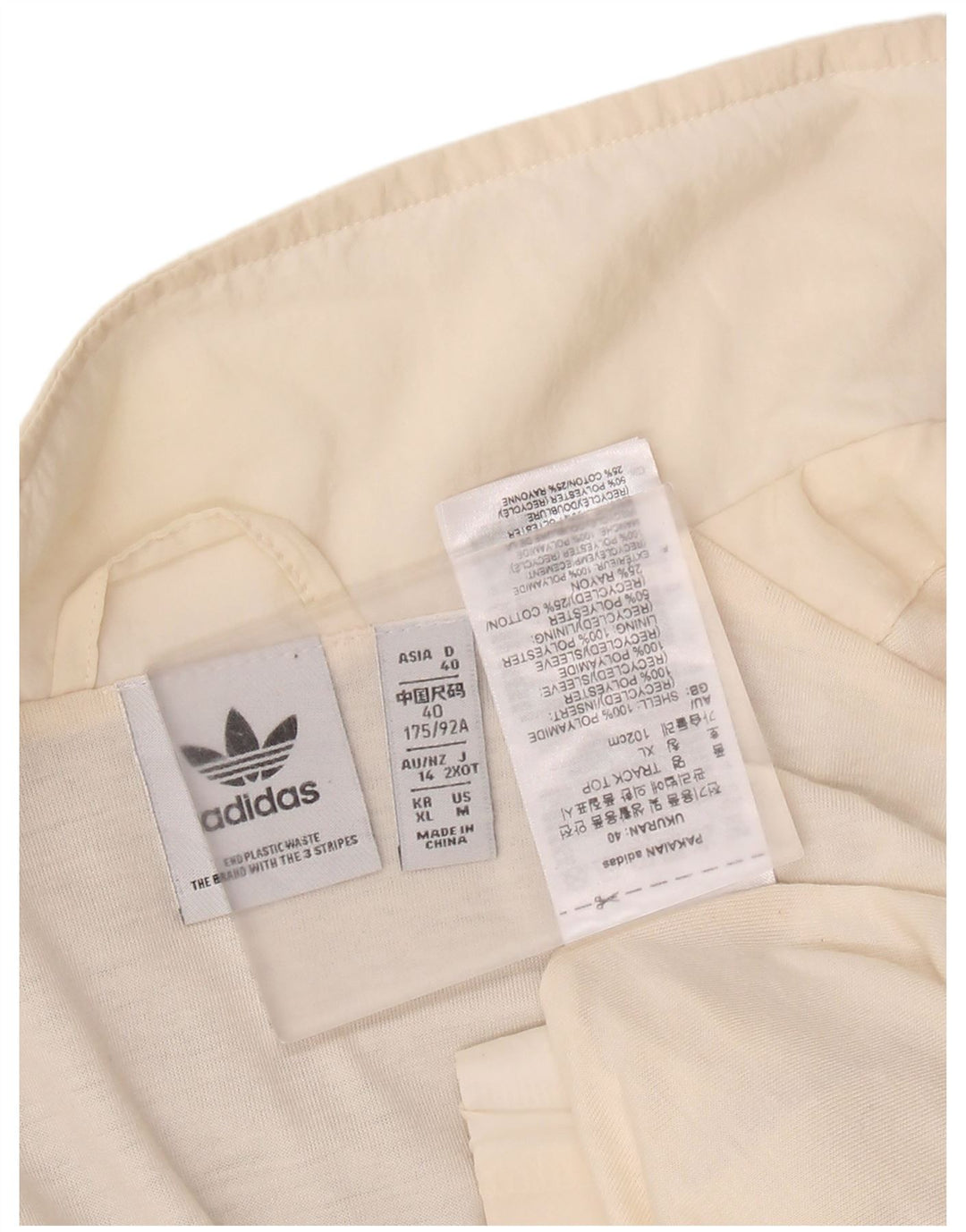Adidas Grafisk træningsdragt topjakke til kvinder UK 14 Large Off White Polyamid