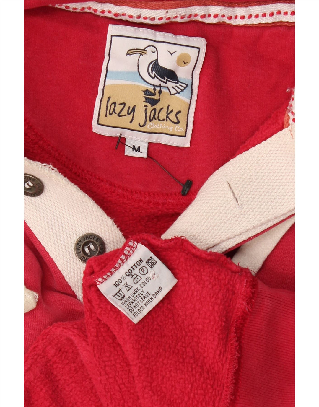 VINTAGE Grafisk hættetrøje til mænd Medium rød bomuld