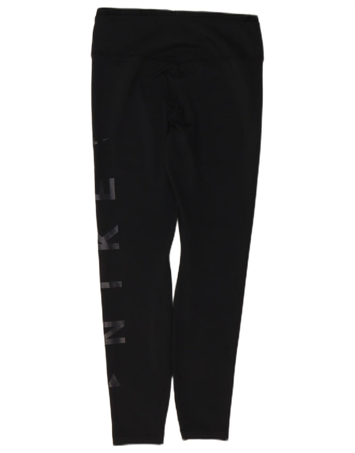 NIKE Dri Fit grafiske leggings til kvinder UK 12 Medium Black Polyester