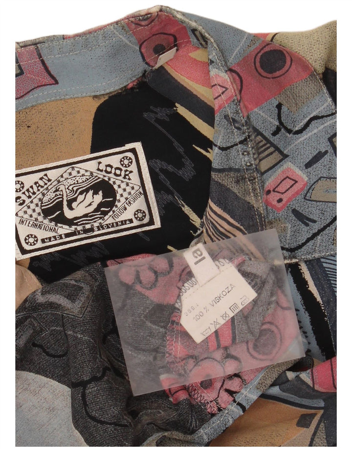 Vintage herre oversized abstrakt mønster skjorte stor flerfarvet retro