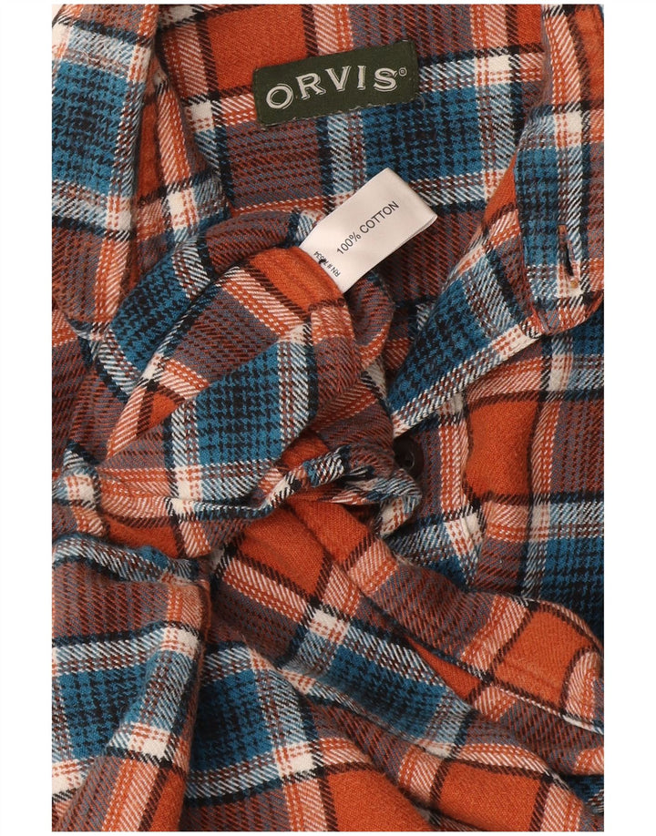 Orvis Herre flannelskjorte lille orange ternet bomuld