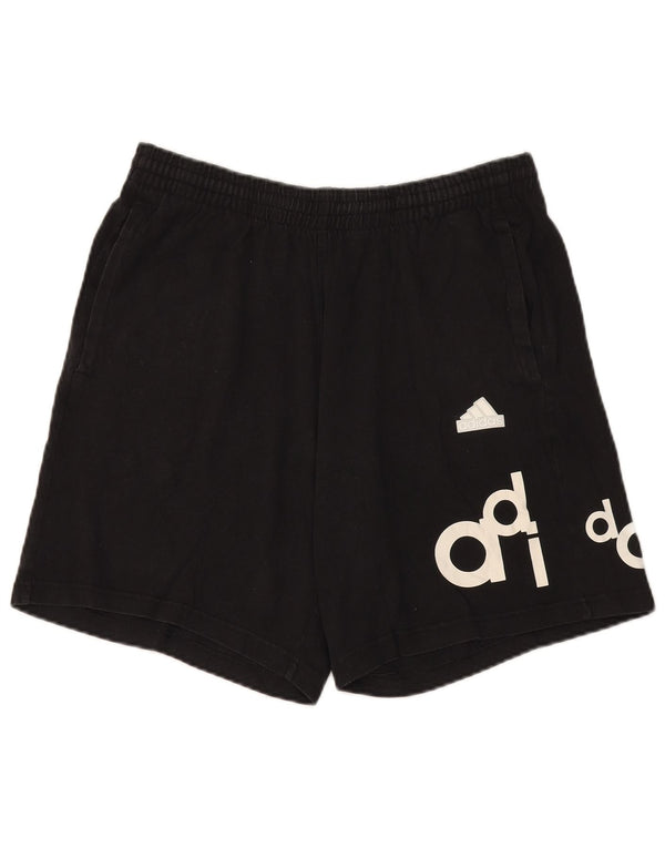 Adidas Herre grafiske sportsshorts store sorte bomuld