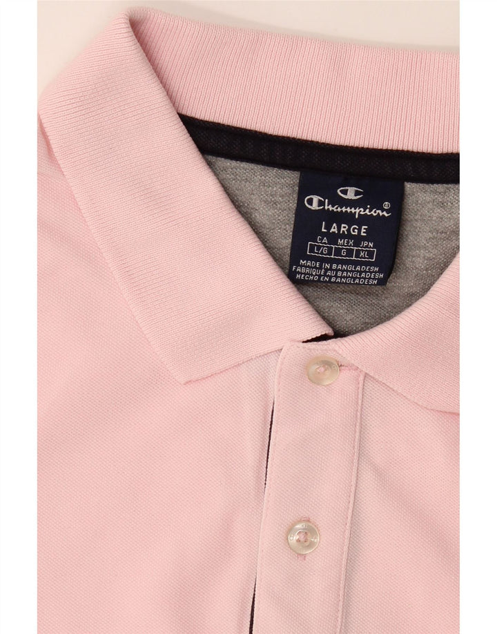 CHAMPION Mens Polo Shirt Large Pink Vintage Champion and Second-Hand Champion from Messina Hembry 