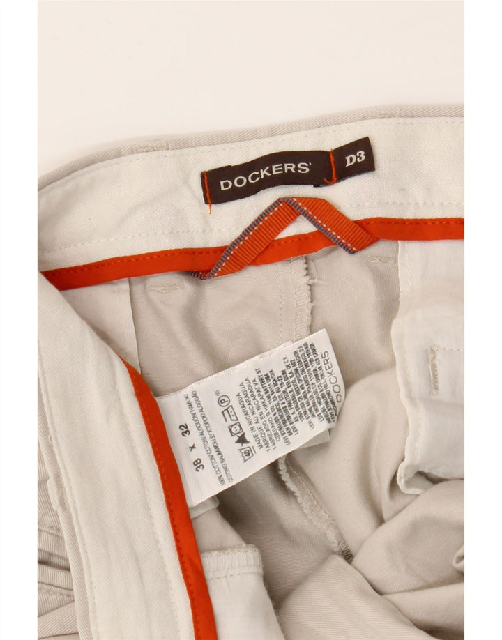 DOCKERS Herre Pegged Chino Bukser W38 L32 Off White Bomuld