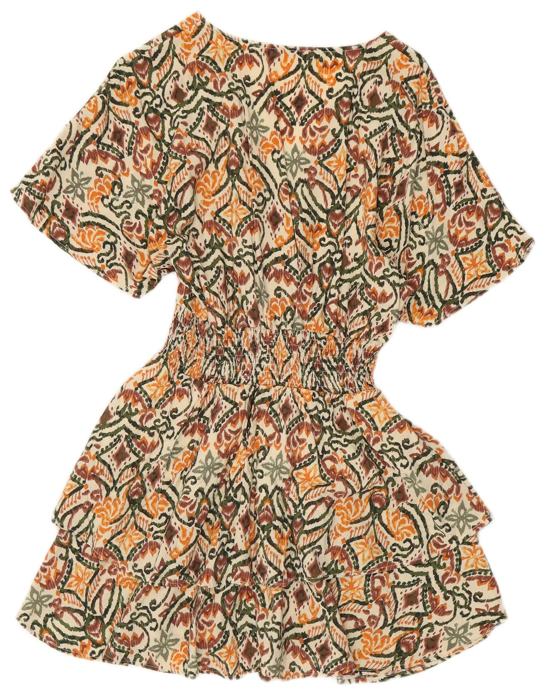 Zara Kvinders Tiered Dress UK 8 Small Multicolored Floral