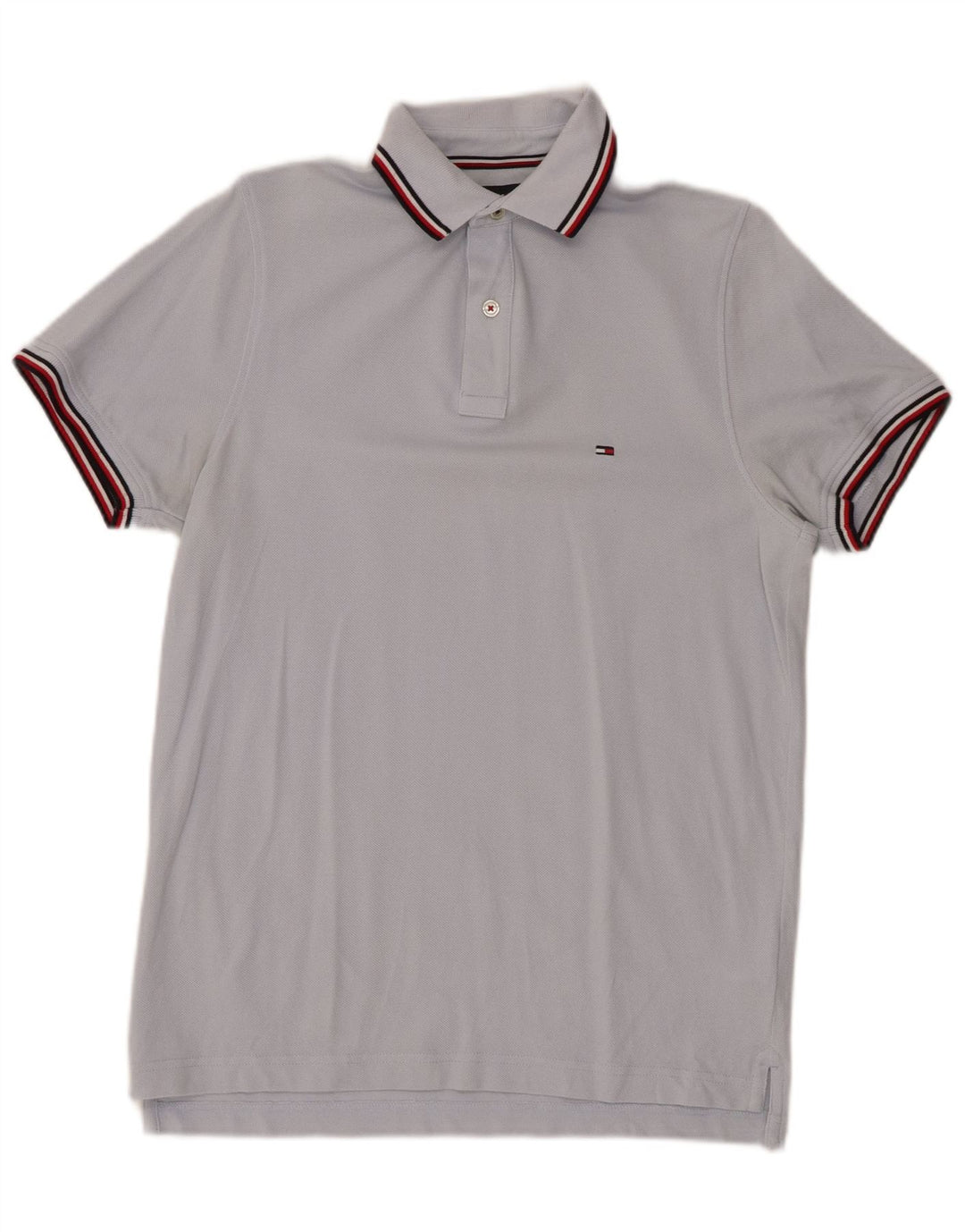 TOMMY HILFIGER Slim Fit poloshirt til mænd Lille blå bomuld