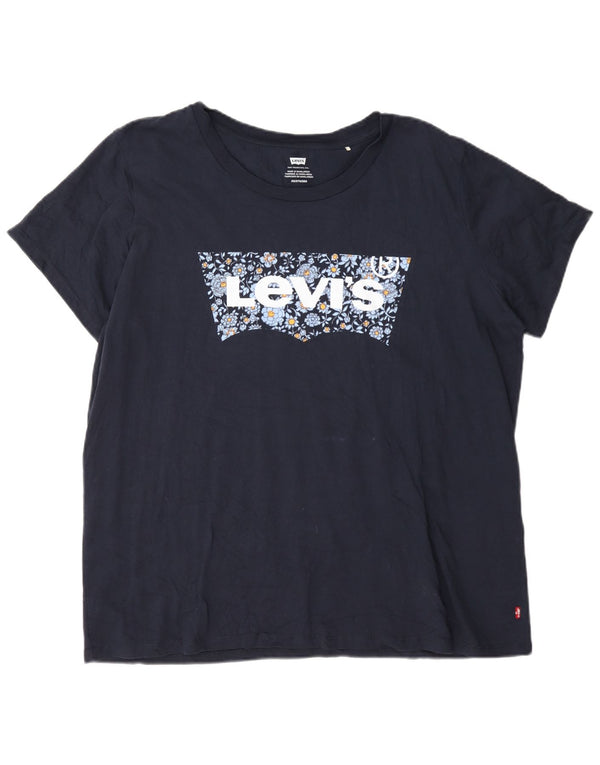 Levi's Herre grafisk T-shirt top 2XL marineblå